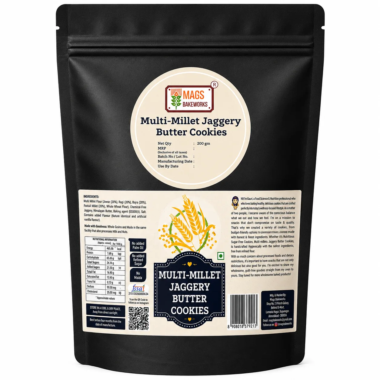 Multi-Millet Jaggery Butter Cookies | Healthy Millet Cookies | MAGS Bakeworks | Gawakadcha
