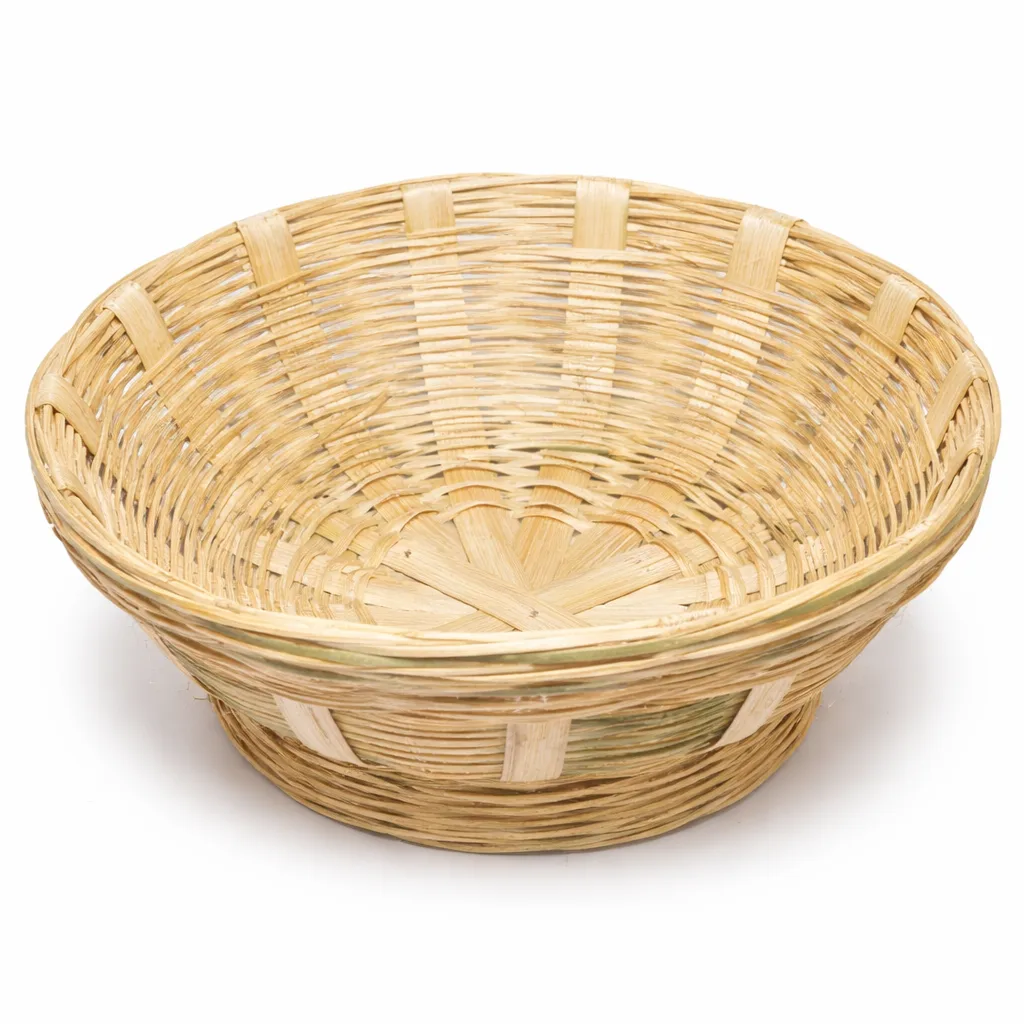 Handmade Bamboo Basket | Traditional Round Storage Basket | Gawakadcha